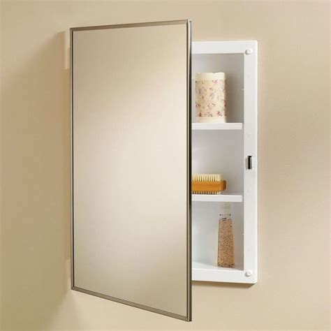 16x26 stain steel medicine cabinet|Jensen Recessed Medicine Cabinet Framed Mirror .